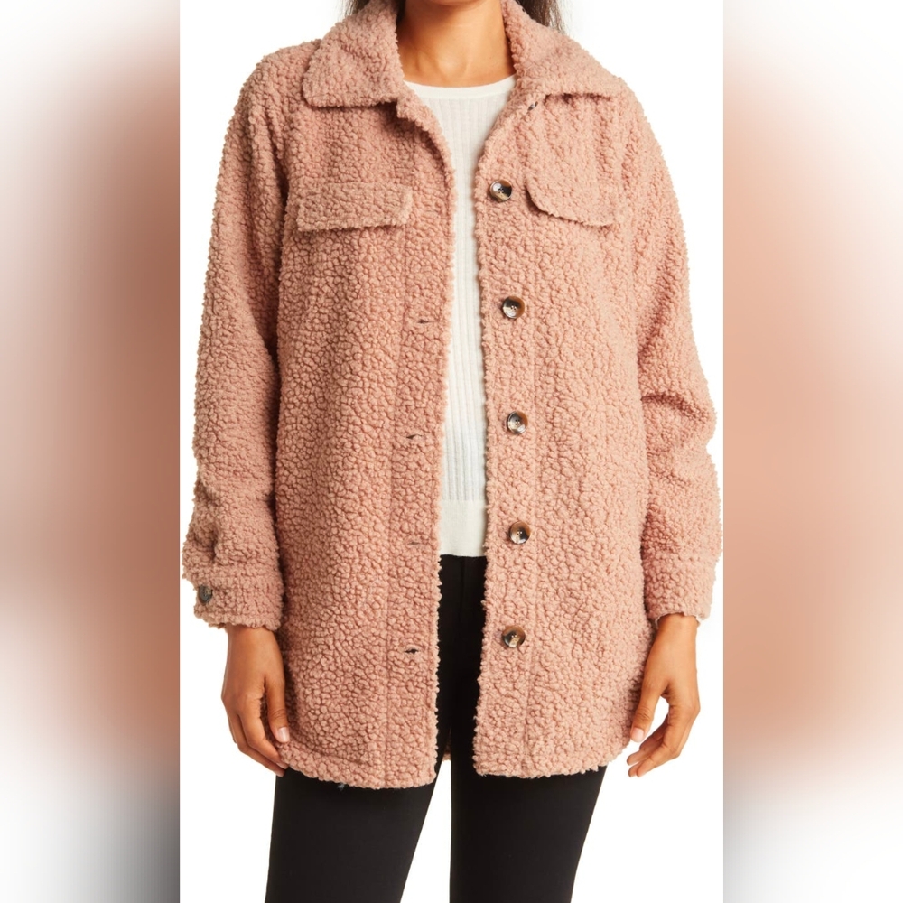 Coffee Shop Shearling Shirt Jacket